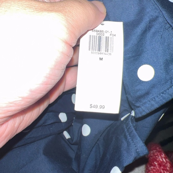 Old Navy Womens Size Medium Blue White Stripe Cutout Midi Button Shirt Dress NWT - Picture 9 of 10